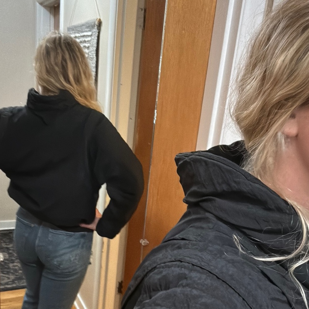Women's Vintage Black Bomber Jacket - Picture 3 of 5